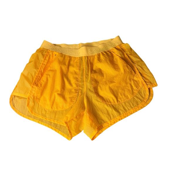 Outdoor Voices Yellow Orange BreakLite 4" Windbreaker Shorts Size M - Picture 1 of 6